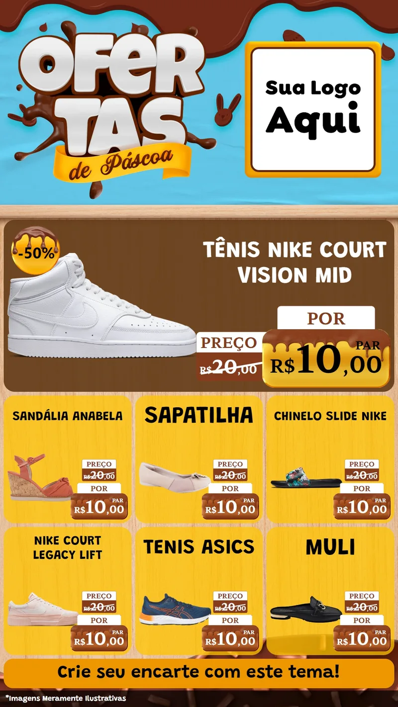 Modelo de Rede Social para Stories com o tema Ofertas de Páscoa para Calçados