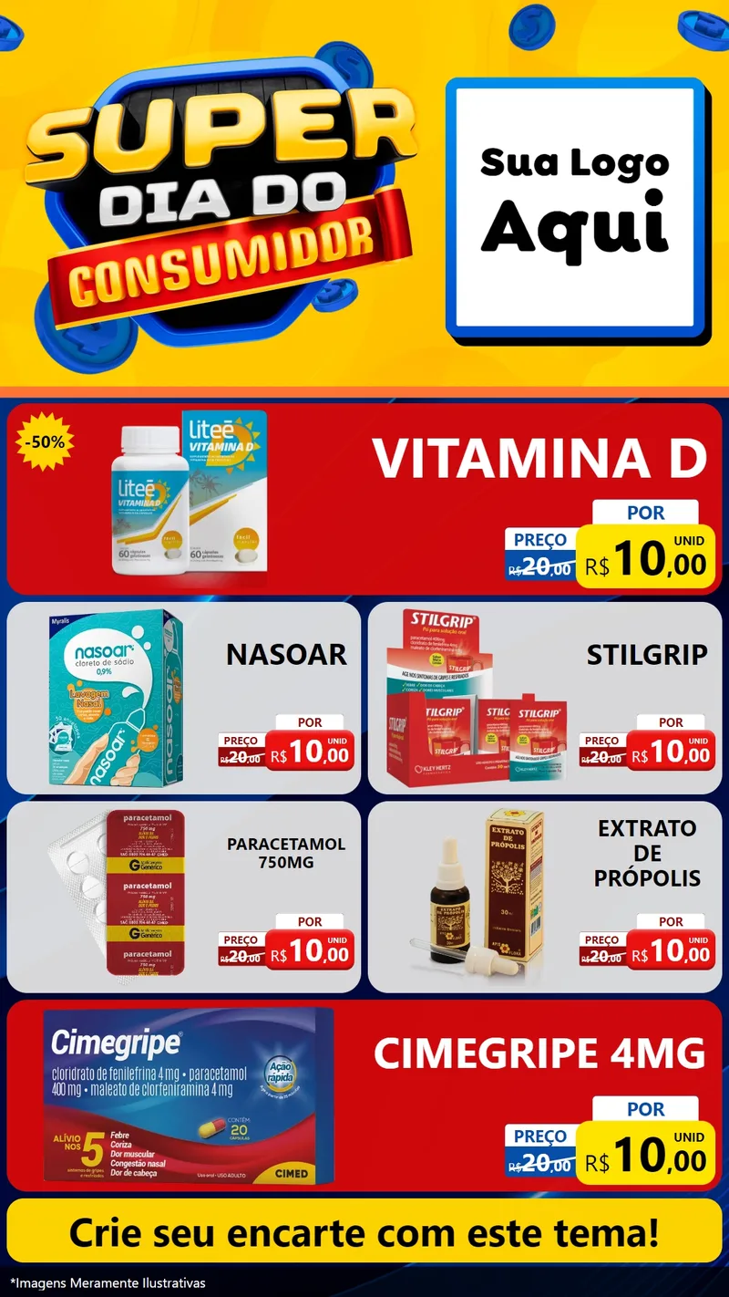 Modelo de TV para TV Vertical com o tema Super Dia do Consumidor para Farmácia