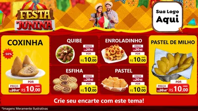 Modelo de TV para TV Horizontal com o tema Festa Junina para Salgadaria