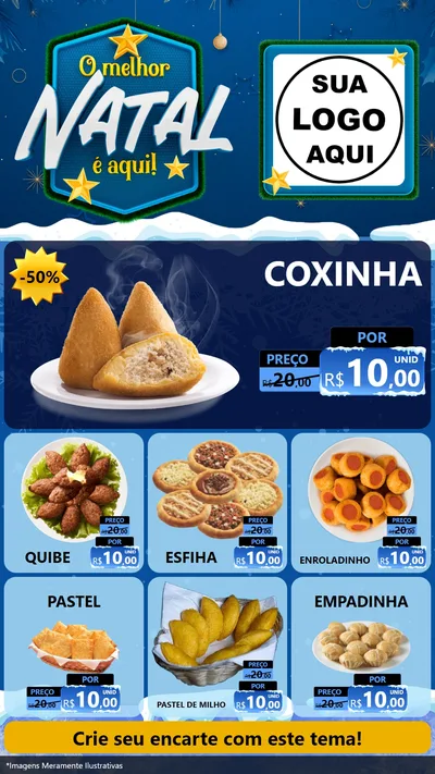Modelo de Rede Social para Stories com o tema O Melhor Natal É Aqui! para Salgadaria