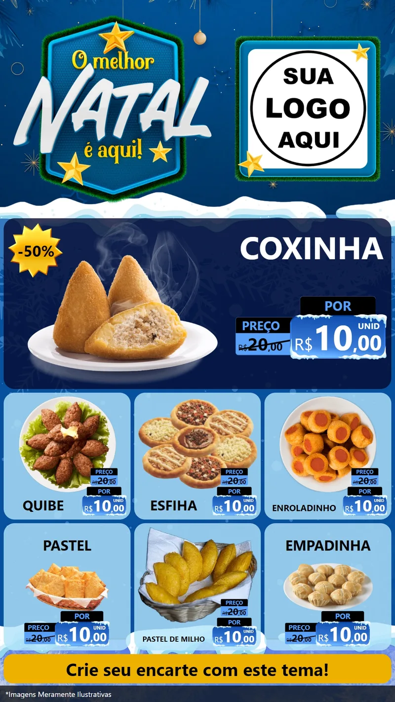 Modelo de Rede Social para Stories com o tema O Melhor Natal É Aqui! para Salgadaria