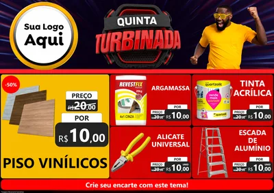 Modelo de Encarte para Encarte A4 Horizontal com o tema Quinta Turbinada para Material para Construção