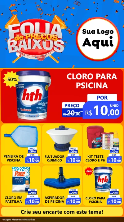 Modelo de Rede Social para Stories com o tema Folia de Preços Baixos para Produtos para Piscina