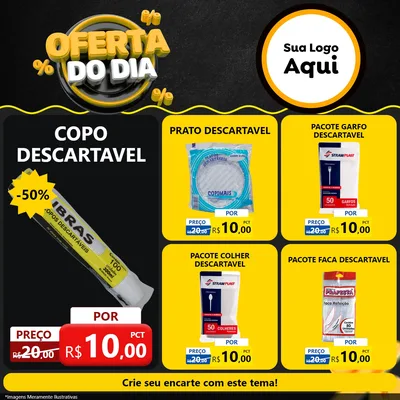 Modelo de Rede Social para Feed Facebook com o tema Oferta Do Dia para Embalagens