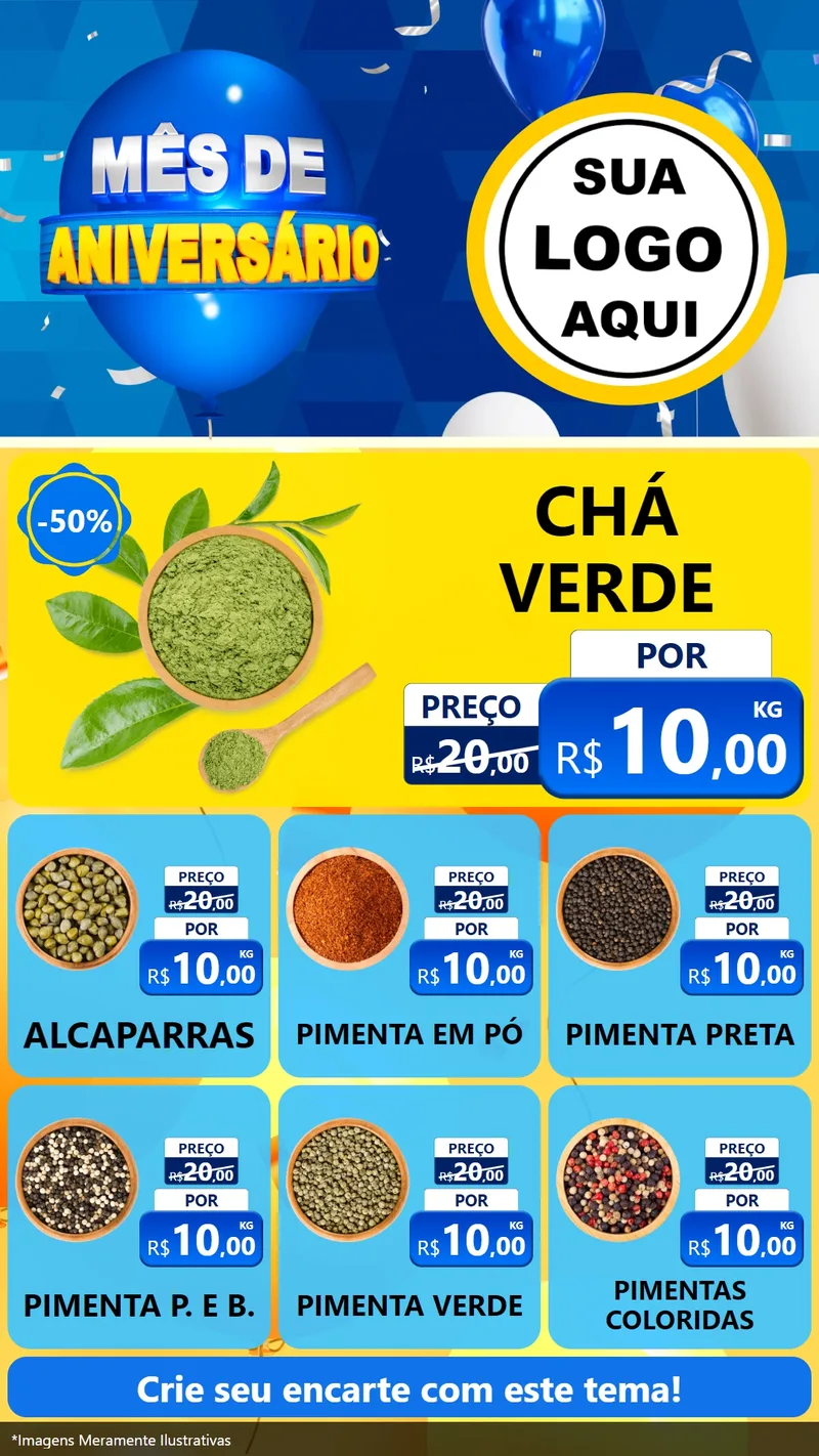 Modelo de Rede Social para Stories com o tema Mês de Aniversário para Produtos Naturais
