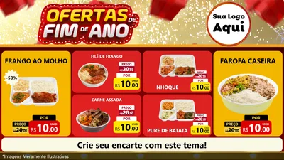 Modelo de TV para TV Horizontal com o tema Ofertas de Fim de Ano para Restaurante