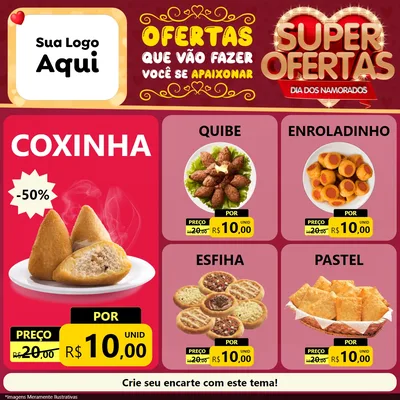 Modelo de Rede Social para Feed Facebook com o tema Dia dos Namorados para Salgadaria