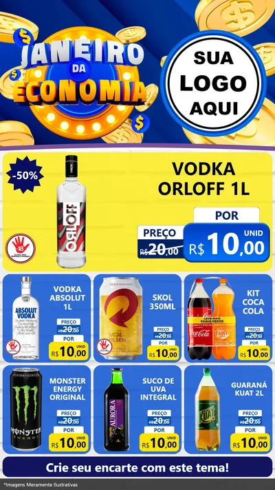 Modelo de Rede Social para Stories com o tema Janeiro da Economia para Distribuidora de bebidas