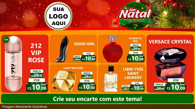 Modelo de TV para TV Horizontal com o tema Um Natal de Ofertas para Perfumes