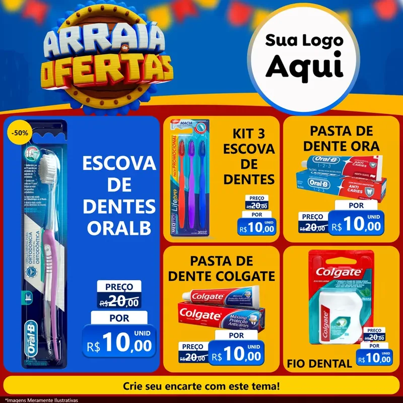 Modelo de Rede Social para Feed Facebook com o tema Arraiá de Ofertas - Junina para Higiene Pessoal