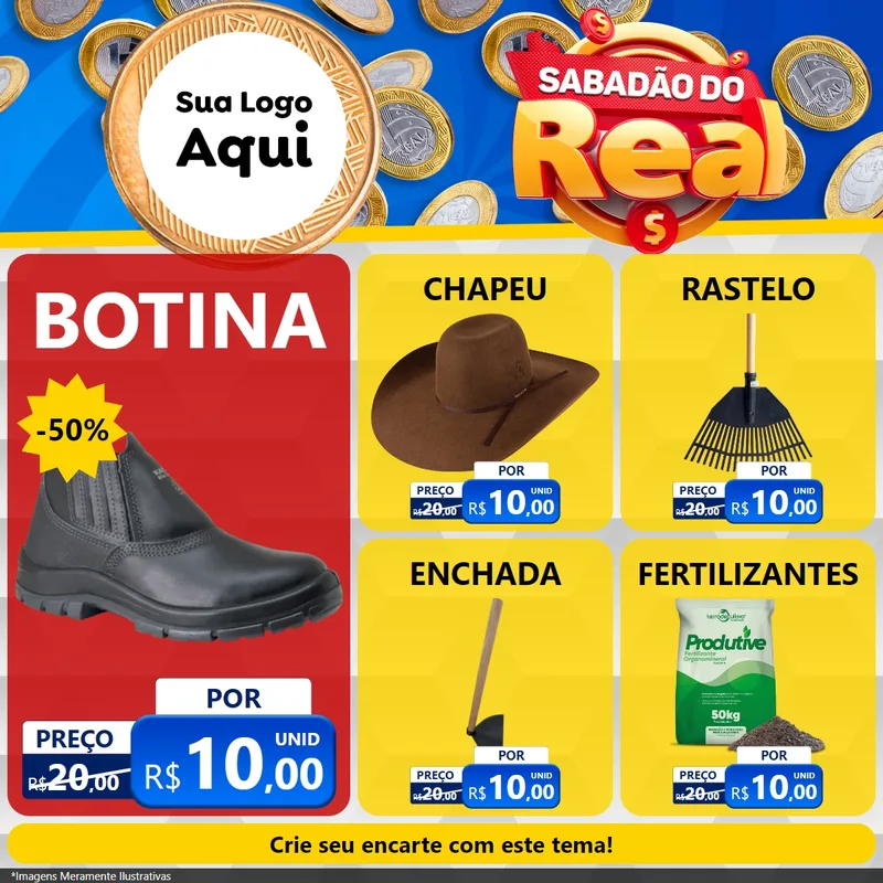 Modelo de Rede Social para Feed Facebook com o tema Sabadão do Real para Agropecuária