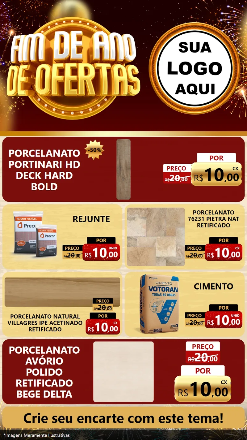 Modelo de TV para TV Vertical com o tema Fim de Ano de Ofertas para Pisos e revestimentos