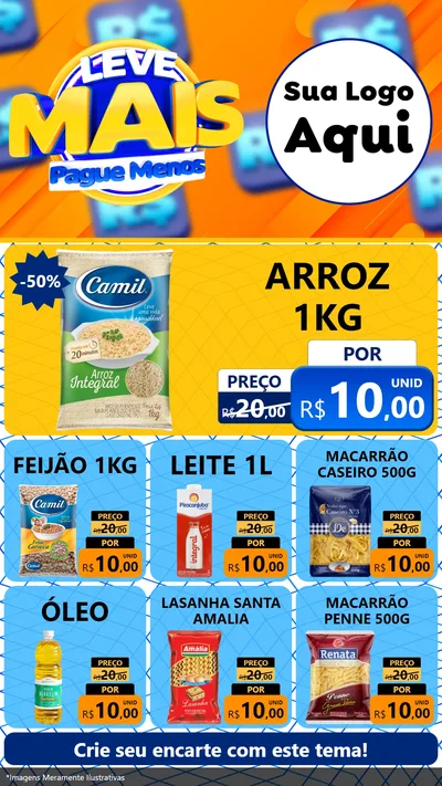 Modelo de Rede Social para Stories com o tema Leve Mais, Pague Menos para Supermercado