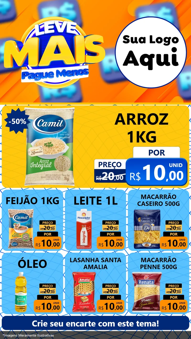 Modelo de Rede Social para Stories com o tema Leve Mais, Pague Menos para Supermercado