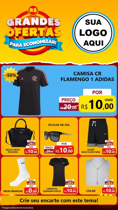 Modelo de Rede Social para Stories com o tema Grandes Ofertas Para Economizar! para Roupas e acessórios