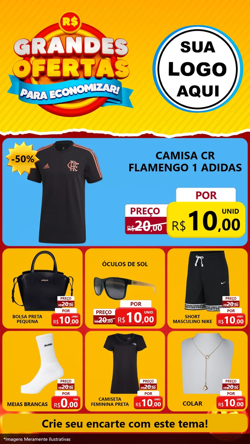 Modelo de Rede Social para Stories com o tema Grandes Ofertas Para Economizar! para Roupas e acessórios