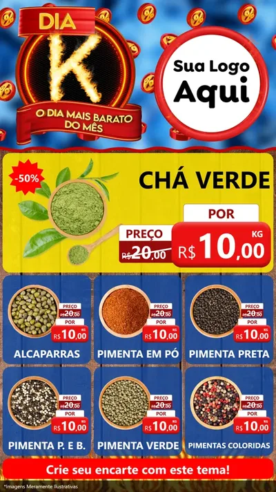 Modelo de Rede Social para Stories com o tema Dia K - O Dia Mais Barato Do Mês para Produtos Naturais
