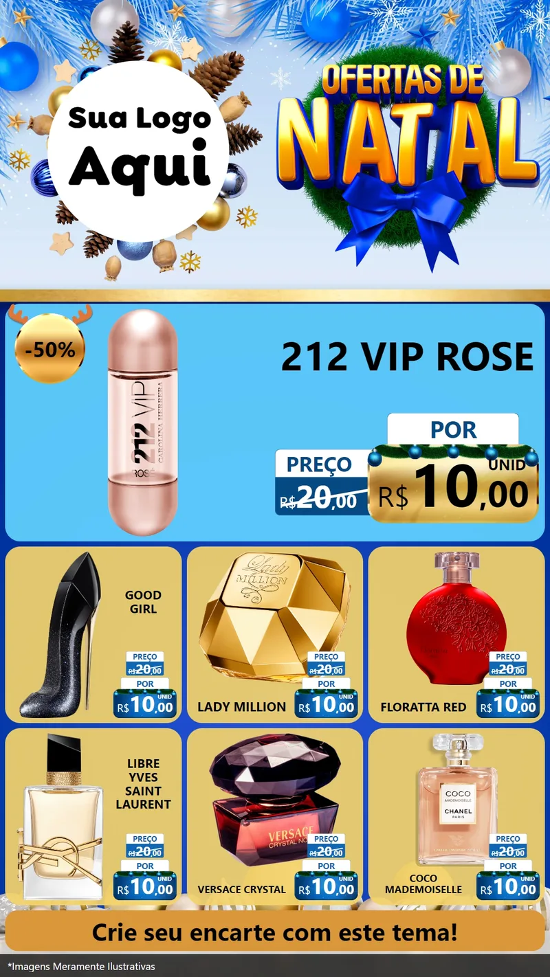 Modelo de Rede Social para Stories com o tema Ofertas de Natal para Perfumes