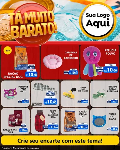 Modelo de Rede Social para Feed Instagram com o tema Está Muito Barato para Pet Shop