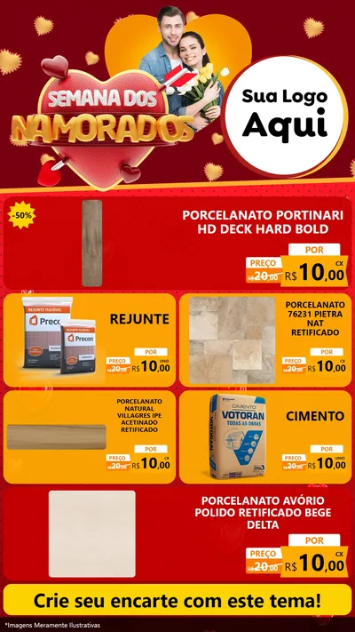 Modelo de TV para TV Vertical com o tema Semana dos Namorados para Pisos e revestimentos