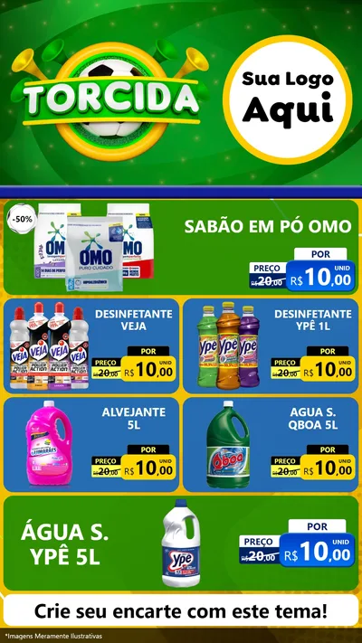 Modelo de TV para TV Vertical com o tema Torcida para Produtos de Limpeza