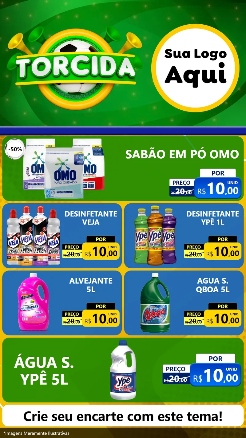 Modelo de TV para TV Vertical com o tema Torcida para Produtos de Limpeza