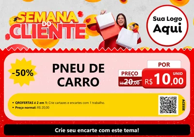 Modelo de Cartaz para Cartaz A4 Horizontal com o tema Semana do Cliente para Auto peças