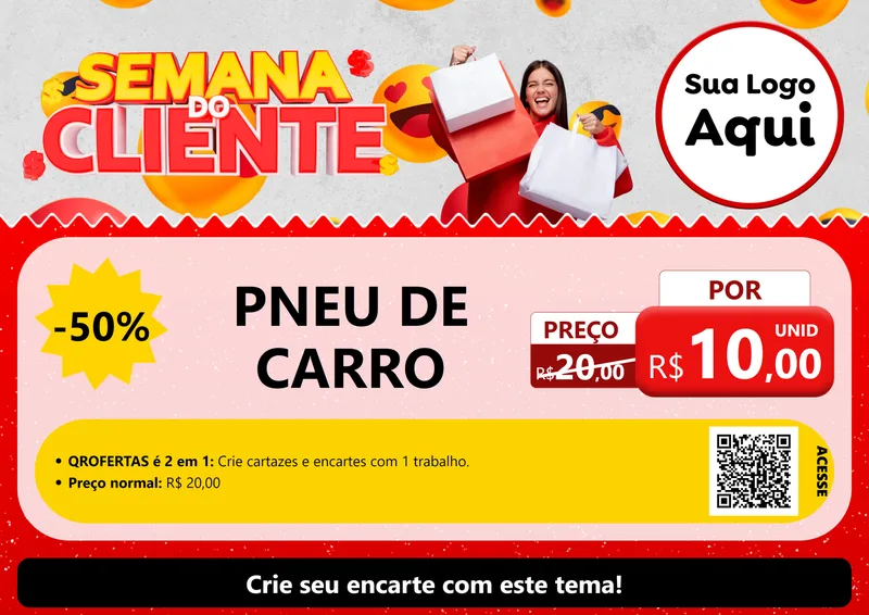 Modelo de Cartaz para Cartaz A4 Horizontal com o tema Semana do Cliente para Auto peças