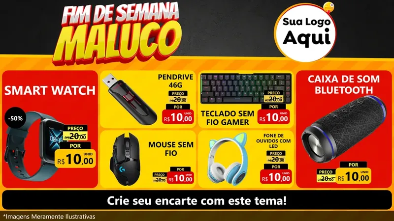 Modelo de TV para TV Horizontal com o tema Final de Semana Maluco para Informática