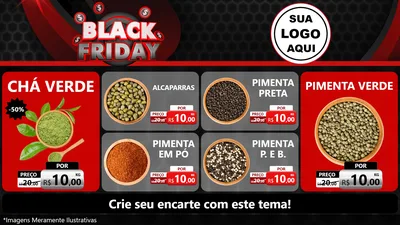 Modelo de TV para TV Horizontal com o tema Black Friday para Produtos Naturais