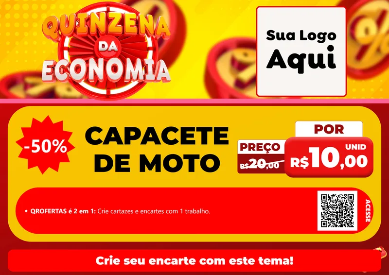 Modelo de Cartaz para Cartaz A4 Horizontal com o tema Quinzena Da Economia para Moto peças