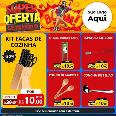 Modelo de Rede Social para Feed Facebook com o tema Super Oferta Setembro para Utilidades Domésticas