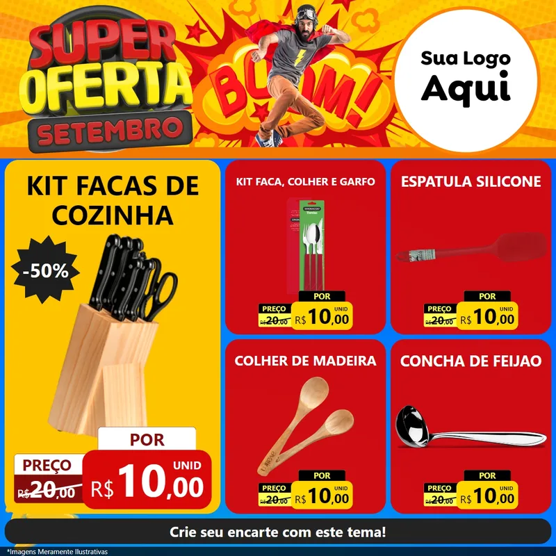 Modelo de Rede Social para Feed Facebook com o tema Super Oferta Setembro para Utilidades Domésticas