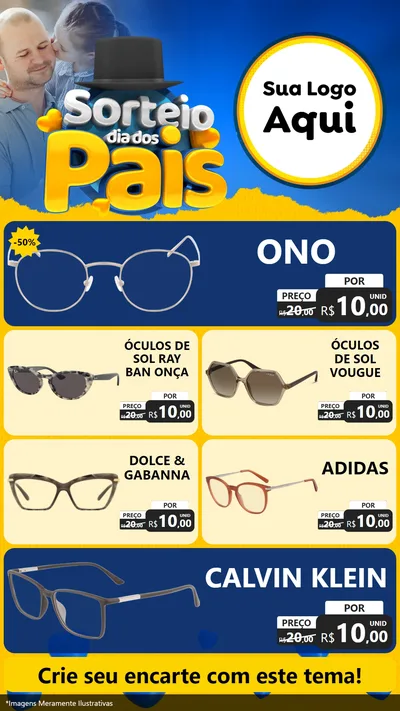 Modelo de TV para TV Vertical com o tema Sorteio Dia Dos Pais para Óticas