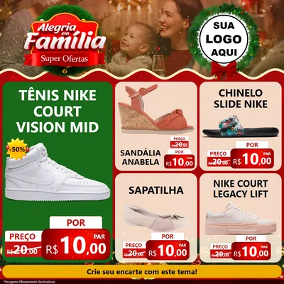 Modelo de Rede Social para Feed Facebook com o tema Alegria Em Família - Super Ofertas para Calçados