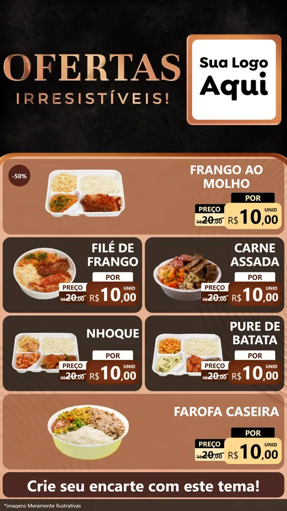 Modelo de TV para TV Vertical com o tema Ofertas Irresistíveis! para Restaurante