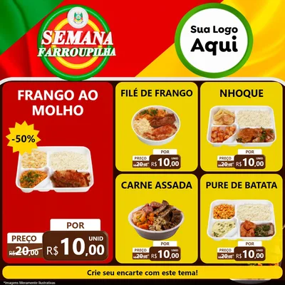 Modelo de Rede Social para Feed Facebook com o tema Semana Farroupilha para Restaurante