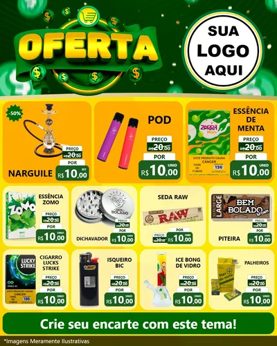 Modelo de Rede Social para Feed Instagram com o tema Oferta para Tabacaria