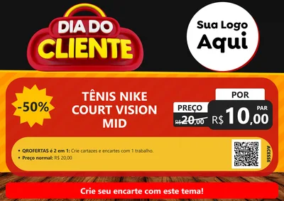 Modelo de Cartaz para Cartaz A4 Horizontal com o tema Dia do Cliente para Calçados