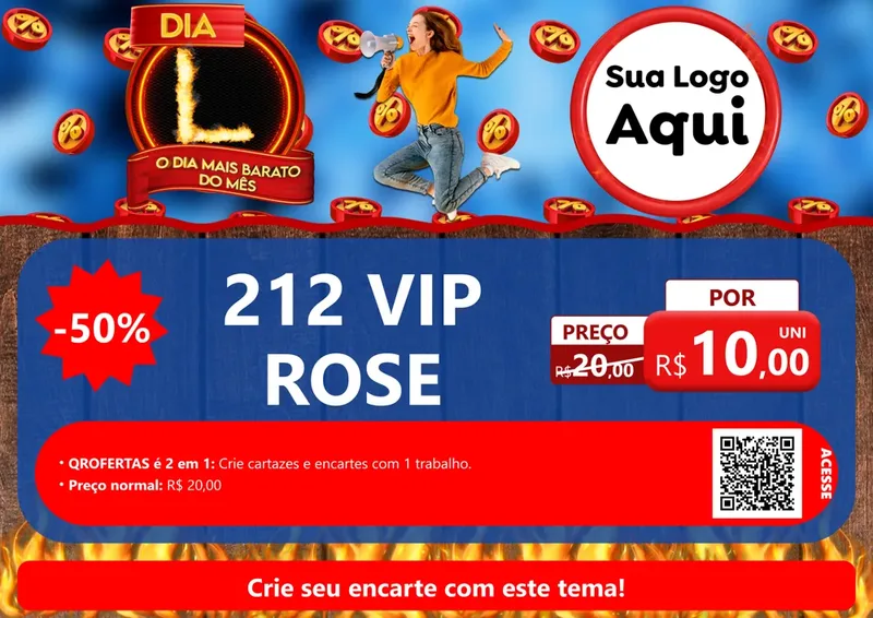 Modelo de Cartaz para Cartaz A4 Horizontal com o tema Dia L - O Dia Mais Barato Do Mês para Perfumes