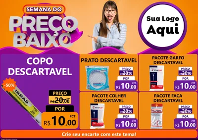 Modelo de Encarte para Encarte A4 Horizontal com o tema Semana do Preço Baixo para Embalagens