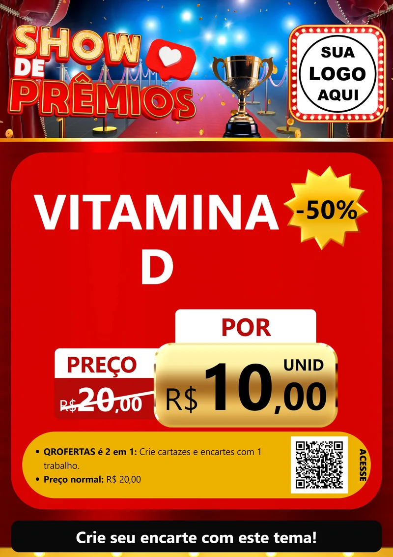 Modelo de Cartaz para Cartaz A4 Vertical com o tema Show de Prêmios para Farmácia