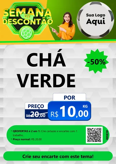 Modelo de Cartaz para Cartaz A4 Vertical com o tema Semana de Descontão - Copa para Produtos Naturais
