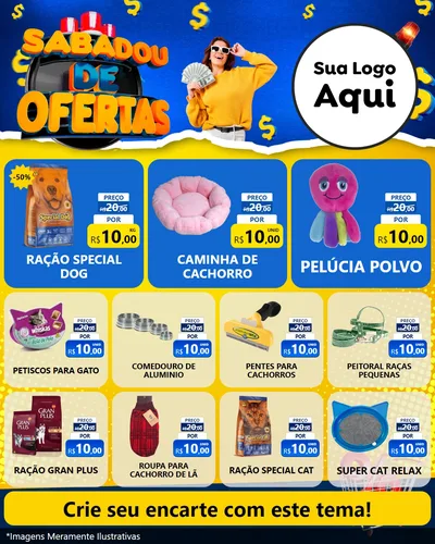 Modelo de Rede Social para Feed Instagram com o tema Sabadou de Ofertas para Pet Shop