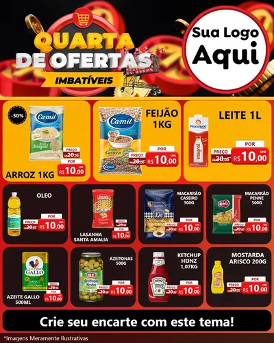 Modelo de Rede Social para Feed Instagram com o tema Quarta de Ofertas Imbatíveis para Supermercado