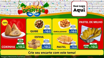 Modelo de TV para TV Horizontal com o tema Carnaval de Ofertas para Salgadaria