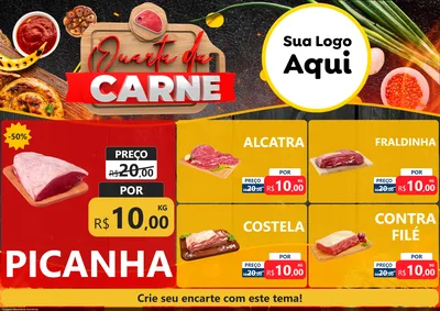Modelo de Encarte para Encarte A4 Horizontal com o tema Quarta da Carne para Açougue
