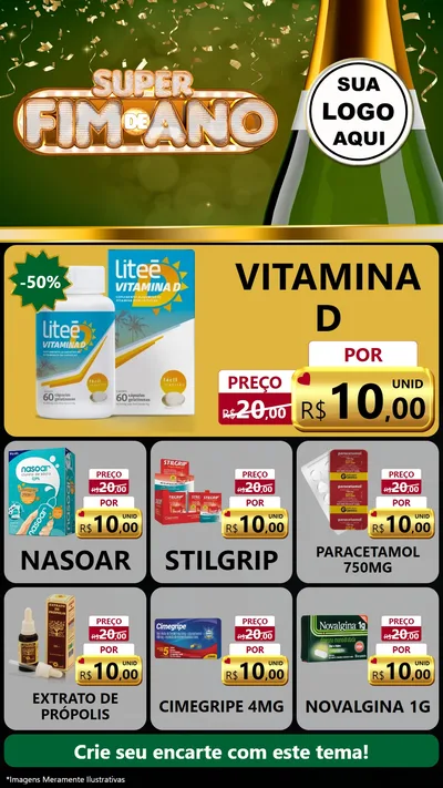 Modelo de Rede Social para Stories com o tema Super Fim de Ano para Farmácia