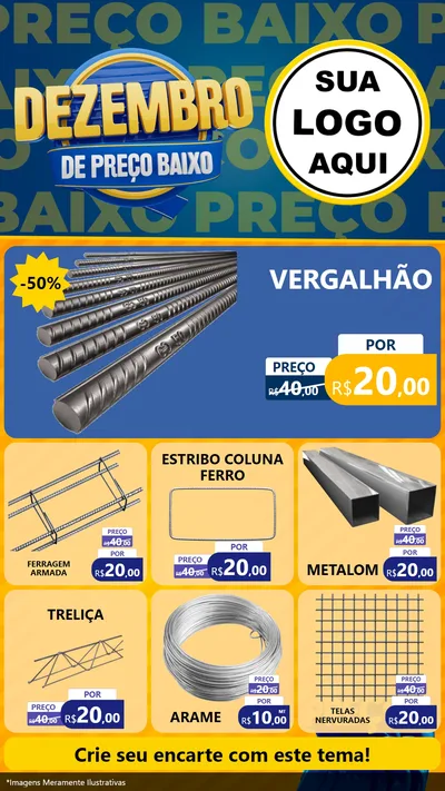 Modelo de Rede Social para Stories com o tema Dezembro de Preço Baixo para Ferragens