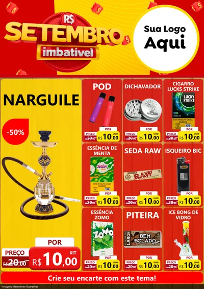 Modelo de Encarte para Encarte A4 Vertical com o tema Setembro Imbatível para Tabacaria